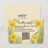 Daffodil Kiss QR Code RSVP Card Kaartje (Voorkant / Achterkant)