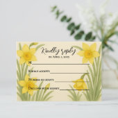 Daffodil Kiss RSVP Card Kaartje (Staand voorkant)