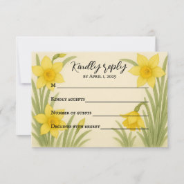 Daffodil Kiss RSVP Card Kaartje