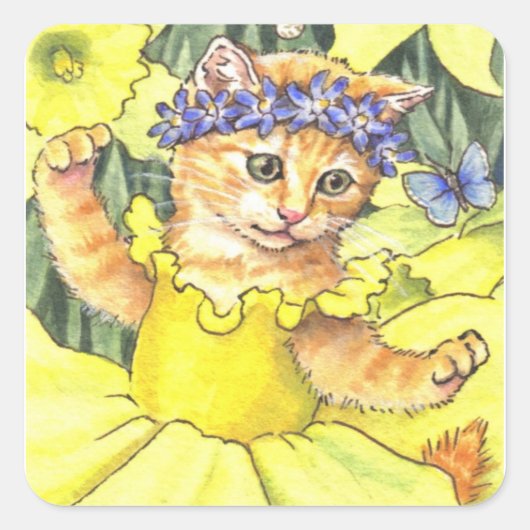 Daffodil Kitten stickers (Voorkant)