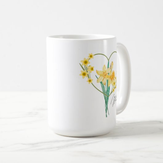 Daffodil Koffie Mok Geboorte Bloem (Voorkant rechts)