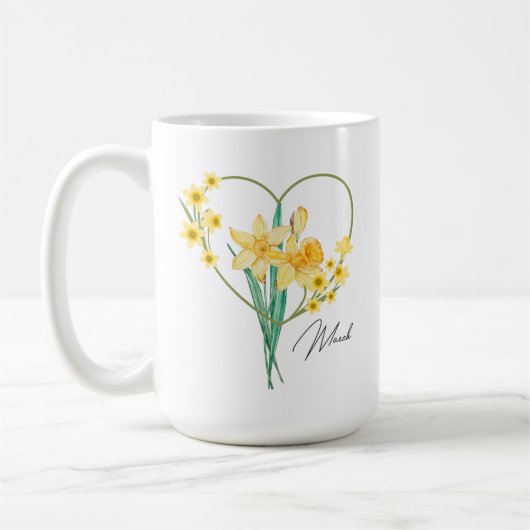 Daffodil Koffie Mok Geboorte Bloem (Links)