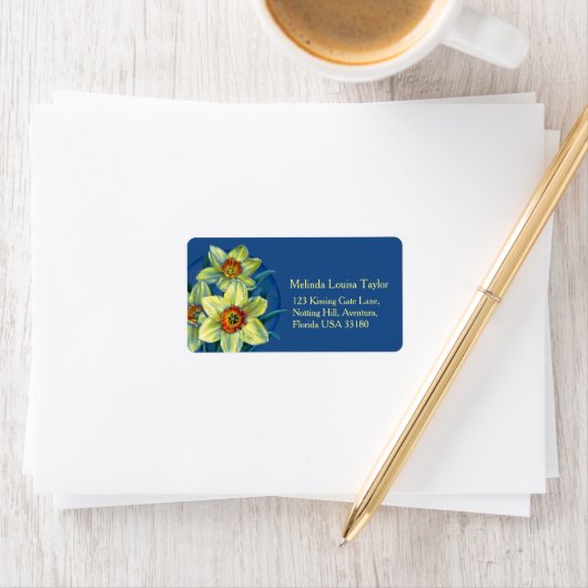 Daffodil kunst schilderij retour adres labels (Insitu)