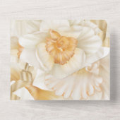 Daffodil lente bloem gouden lint bloemenbruiloft all in one uitnodiging (Achterkant)