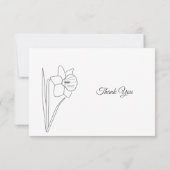 Daffodil lijn kunst begrafenis dank u nota Kaart (Achterkant)