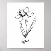 Daffodil March Birthday Poster (Voorkant)