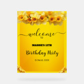 Daffodil March Geboortebloem Verjaardag Acryl Bord (Voorkant)