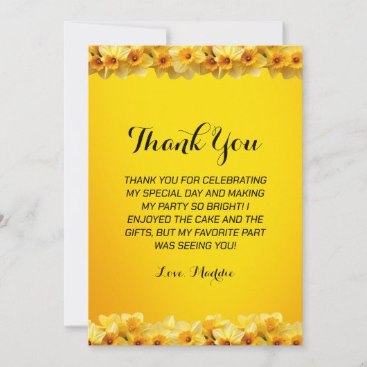  Daffodil March Geboortebloem Verjaardag Bedankkaart (Voorkant)