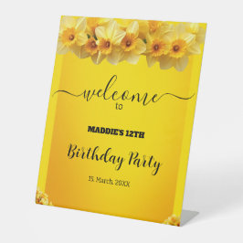  Daffodil March Geboortebloem Verjaardag Reclamebord Met Voetstuk