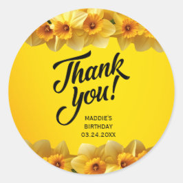  Daffodil March Geboortebloem Verjaardag Ronde Sticker