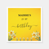 Daffodil March Geboortebloem Verjaardag Servet (Voorkant)