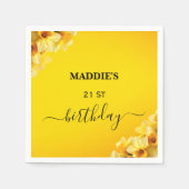 Daffodil March Geboortebloem Verjaardag Servet (Voorkant)