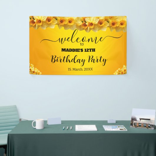 Daffodil March Geboortebloem Verjaardag Spandoek (Beurs)