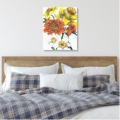 Daffodil, Marigold en Narcissus kleurencanvas Canvas Afdruk (Insitu (Slaapkamer))