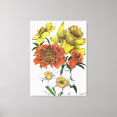 Daffodil, Marigold en Narcissus kleurencanvas Canvas Afdruk (Voorkant)