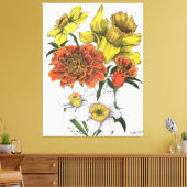 Daffodil, Marigold en Narcissus kleurencanvas Canvas Afdruk (Insitu (Woonkamer))