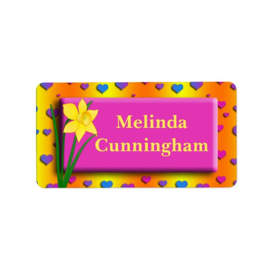 Daffodil - Meisjes schoolnaam label (Voorkant)