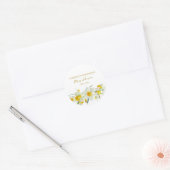 Daffodil Memorial Funeral Classic Round Sticker (Envelop)