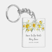 Daffodil Memorial Funeral Photo Keychain (Voorkant Links)
