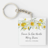 Daffodil Memorial Funeral Photo Keychain (Voorkant)