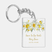 Daffodil Memorial Funeral Photo Keychain (Voorkant Links)
