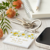 Daffodil Memorial Funeral Photo Keychain (Voorkant Rechts)