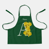 Daffodil Monogram Initiaal A Jouw naam Apron Schort (Voorkant)