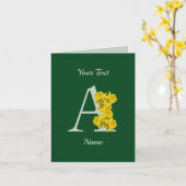 Daffodil Monogram Initiaal A Kaart (Gele Bloem)