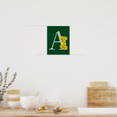 Daffodil Monogram Initiaal A Poster (Keuken)