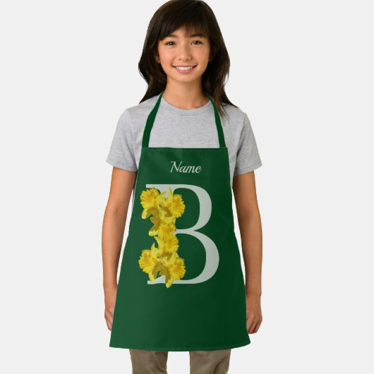 Daffodil Monogram Initiaal B Jouw naam Schort (Insitu)