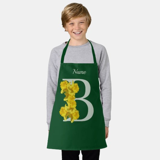 Daffodil Monogram Initiaal B Jouw naam Schort (Gedragen)