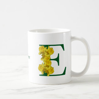 Daffodil Monogram Initiaal E Naam Koffiemok