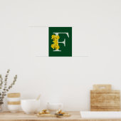 Daffodil Monogram Initiaal F Poster (Keuken)