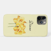 Daffodil monogrammed iPhone case (Achterkant (horizontaal))