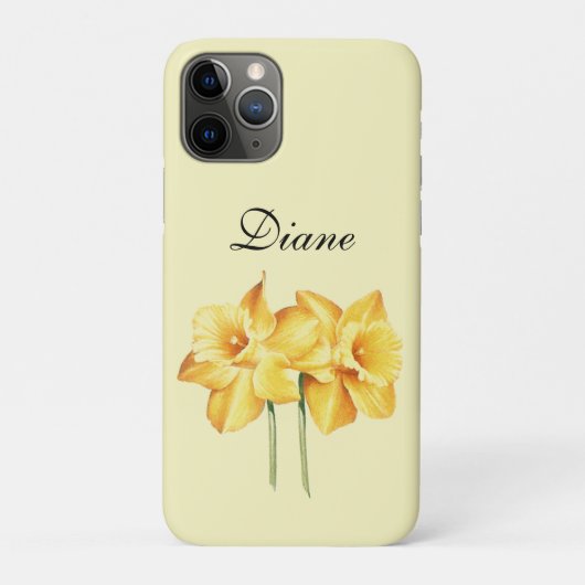 Daffodil monogrammed iPhone case (Achterkant)