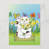 Daffodil Neko Briefkaart (Voorkant)