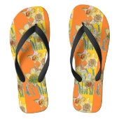 Daffodil Oranje Yellow Art Floral Pattern Teenslippers (Voetbed)