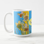 Daffodil Painting Waterverf Geel Blauw Koffiemok (Links)