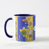 Daffodil Painting Waterverf Geel Blauw Mok (Links)
