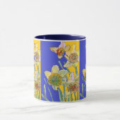 Daffodil Painting Waterverf Geel Blauw Mok (Midden)