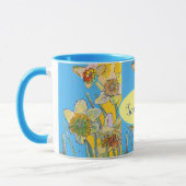 Daffodil Painting Waterverf Geel Blauw Mok (Links)