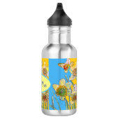 Daffodil Painting Waterverf Geel Blauw Waterfles (Rechts)