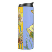 Daffodil Painting Waterverf Geel Paars floreel Thermosbeker (Gedraaid links)