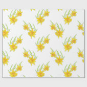 Daffodil Pan en Waterverf Patroon Cadeaupapier (Vlak)