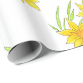 Daffodil Pan en Waterverf Patroon Cadeaupapier (Rol Hoek)
