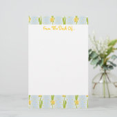 Daffodil Pattern Briefpapier (Staand voorkant)