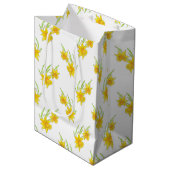 Daffodil Pen en Waterverf Patroon Medium Cadeauzakje (Voorkant Gekanteld)