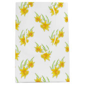 Daffodil Pen en Waterverf Patroon Medium Cadeauzakje (Voorkant)