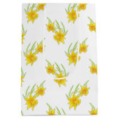 Daffodil Pen en Waterverf Patroon Medium Cadeauzakje (Achterkant)