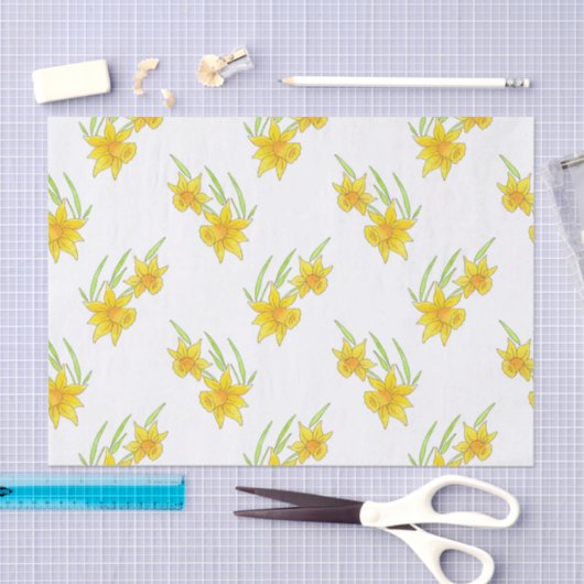 Daffodil Pen en Waterverf Patroon Tissuepapier (Craft)
